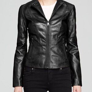 MARC NEW YORK MOLLY LEATHER JACKET BLACK SIZE XL